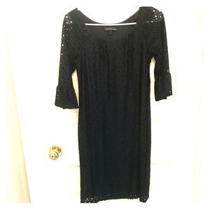Size 4, quarter length bell-sleeved dress, lace.